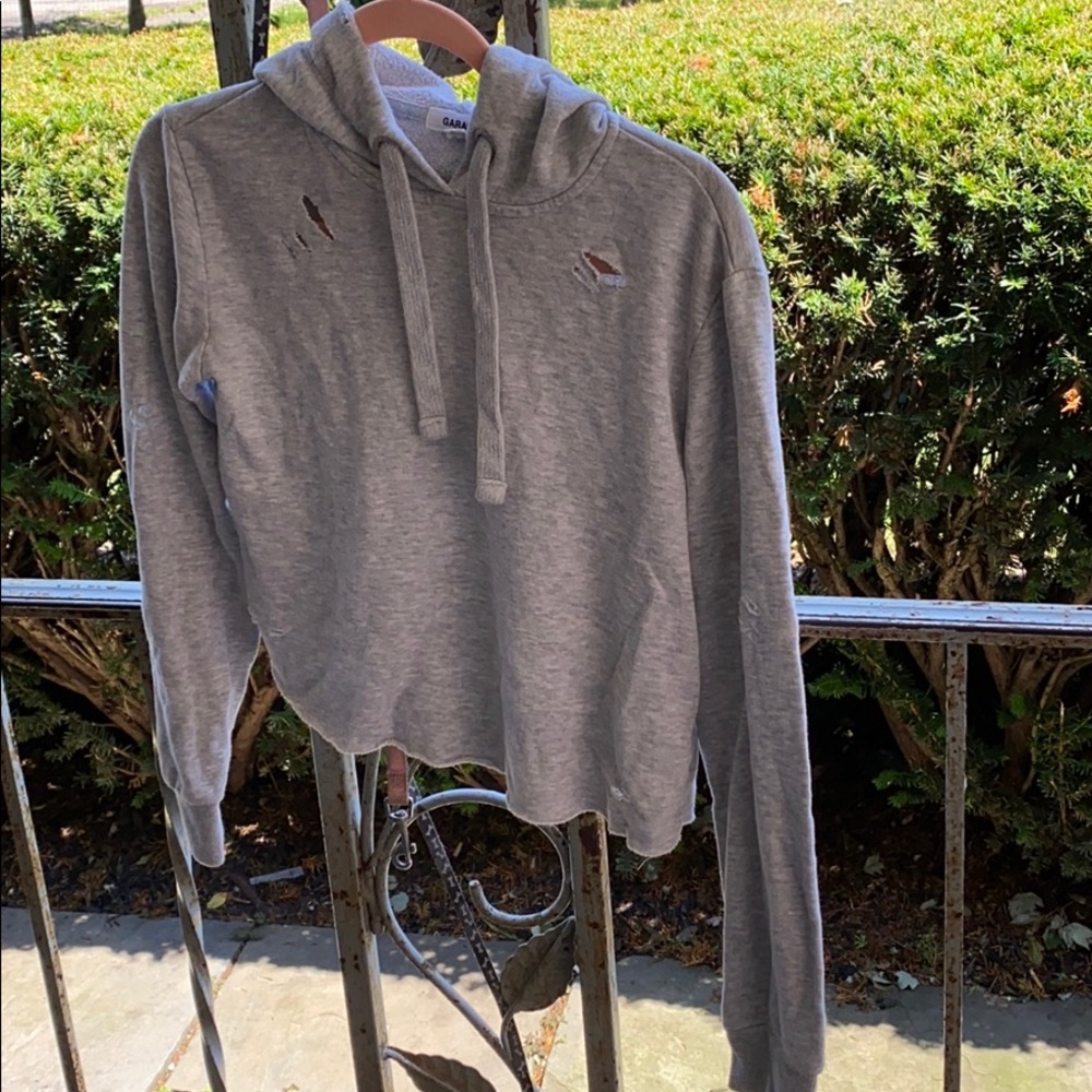 Garage size XS cropped hooded sweatshirt